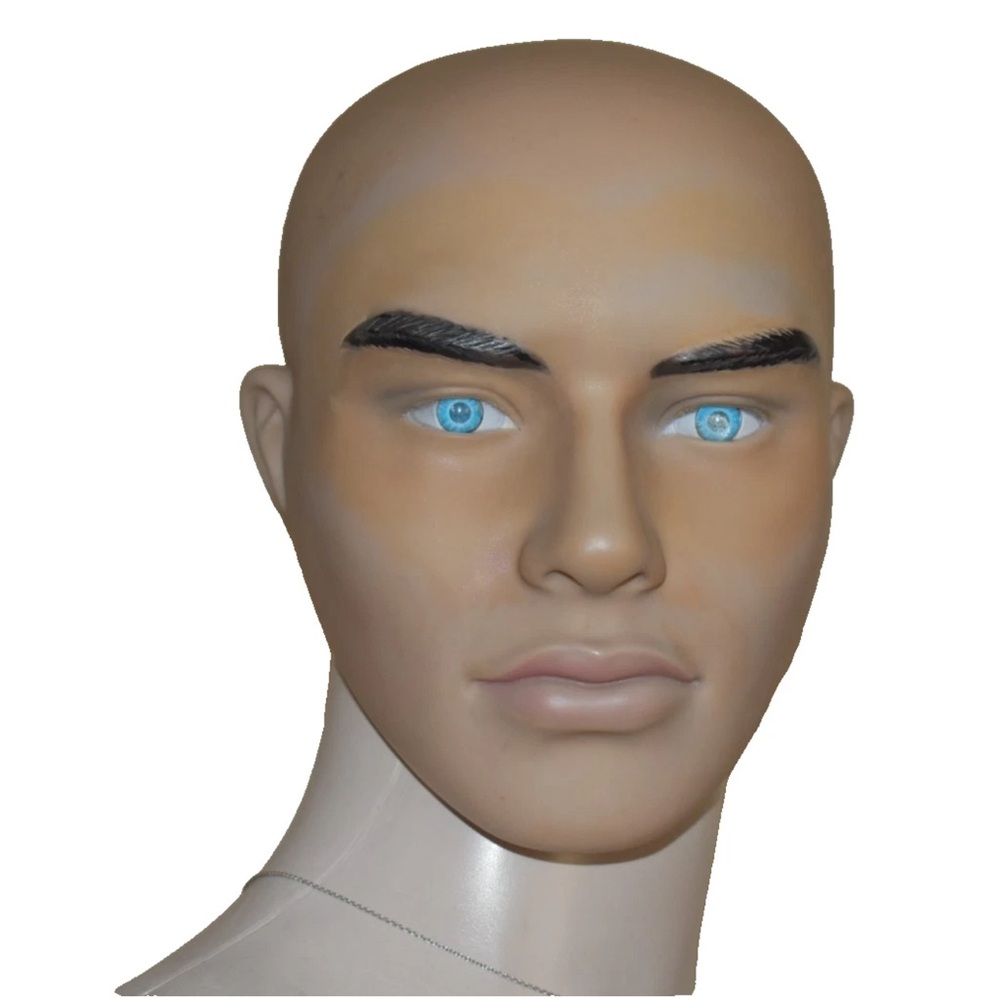 Vintage CREEPY Mannequin Figure REPLACEMENT Head Only Life like REALISTIC EYES